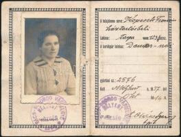 1937 Mélykút, Fényképes igazoló jegy kerékpár-tulajdonos számára