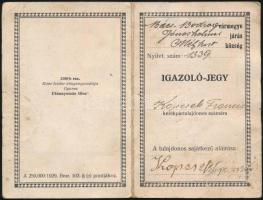 1937 Mélykút, Fényképes igazoló jegy kerékpár-tulajdonos számára