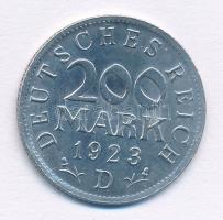 Németország / Weimari Köztársaság 1923D 200M Al T:1-,2 Germany / Weimar Republic 1923D 200 Mark Al C:AU,XF Krause KM#35