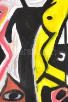 Fe. LL jelzéssel: A szem. Olaj, papír, 50x73 cm