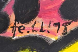 Fe. LL jelzéssel: A szem. Olaj, papír, 50x73 cm