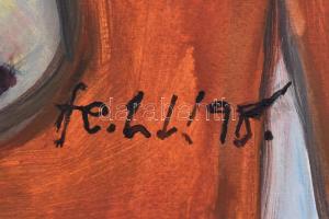 Fe. LL jelzéssel: A kéz. Olaj, papír, 50x70 cm