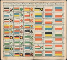 cca 1900 Landesfarben und Kokarden d. Deutschen Reichs, Landesfarben der Kronländer Österreichs und ...