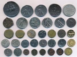 34db múzeumi másolat érme, főleg jelzett ókori római replikák T:vegyes