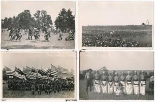 1933 Gödöllő, Cserkész Világ Jamboree, afrikai és amerikai cserkészek / World Scout Jamboree, African and American scouts - 4 db eredeti fotó képeslap / 4 original photo postcards