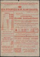 1942-1944 Bp., 82-ik jótékony célú M. Kir. Állami Sorsjáték hirdetménye + Lotto Sorsjegyárusító Rt. + boríték