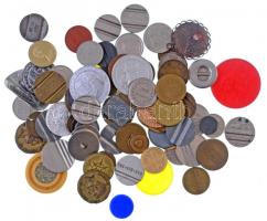 76db vegyes magyar és külföldi zseton, emlékérem T:vegyes 76pcs of mixed tokens, commemorative medallions C:mixed