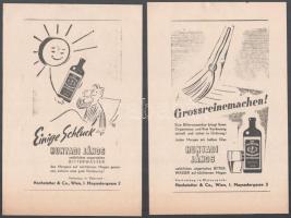 Hunyadi János keserűvíz reklámok német nyelven, 10 db