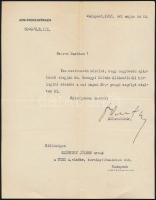 1935 Bp., Miniszterelnökségről küldött levél államtitkári aláírással