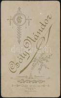 cca 1885 Férfiportré, keményhátú fotó Csóty Nándor aradi műterméből, 10,5×6,5 cm
