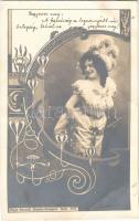 Lady. Art Nouveau frame. Eddowes Bros. N.Y. (EB)