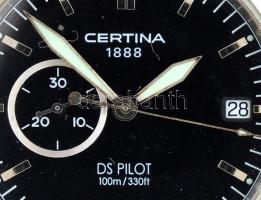 Certina DS Pilot svájci fém férfi kvarc karóra, fém szíjjal, elem nélkül / Certina DS Pilot quartz s...