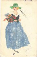 1920 Lady art postcard. Meissner & Buch Künstler-Postkarten Serie 2387. artist signed + Helft Österreichs Kindern! Amerik. Kinderhilfsaktion So. Stpl. (EK)