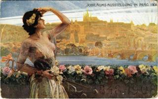 1848-1908 Jubiläums-Ausstellung in Prag / Prague Jubilee Exhibition advertising art postcard s: V. Olíva (Rb)