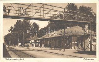 1939 Balatonszemes-fürdő, vasútállomás, gyalogos átjáró a sínek felett (EK)