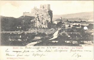 1902 Beckó, Beczkó, Beckov; Beckó vára a Vágvölgyben. Gansel Lipót 200. / Beckovsky Hrad, Povazie / castle ruins in the Váh valley (lyukasztott / punched hole)
