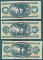 1969. 10Ft(6x) egymásutáni sorszámokkal T:I