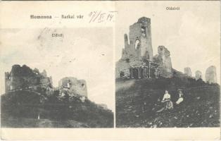 1914 Homonna, Homenau, Humenné; Barkai vár elölről és oldalról / castle (EK)