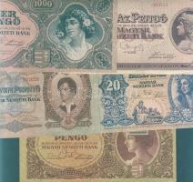 1930-1946. pengő, inflapengő tétel 51db maximum 2x ugyanaz a bankjegy T:II+(sok), II,III(csak egy-ké...