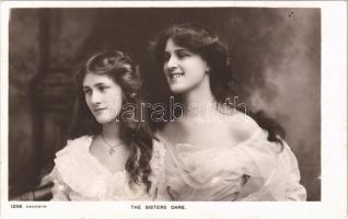 1905 Phyllis and Zena Dare, the sisters, Davidson Bros Glossy Photo series, No.1258 (fa)