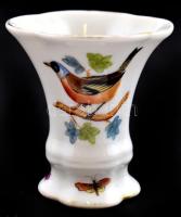 Herendi porcelán mini váza, kézzel festett, jelzett, lepattanással, kopással, m: 7 cm