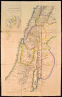Palesztina régi és új földrajzi neveinek térképe, vászontérkép, kiadja: G. J. Manz in Regensburg, 61×38 cm