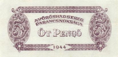 1944. "V.H" 2P T:I- + 5P alapnyomat függőleges! T:II