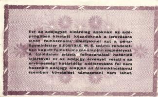 1946. 100.000AP előlapon többszörös látványos függőleges festékcsíkkal T:I