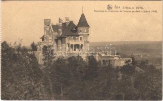 Spa, Chateau de Warfaz, Résidence du chanceller de lempire pendant la guerre / castle, from postcard booklet