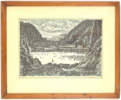 Gy. Szabó Béla (1905-1985): Gyilkos-tó. Fametszet, kézi levonat, papír, jelzett és datált (1966). Üv...