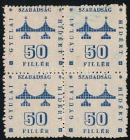 1948 Gyula városi hídjegy négyestömb