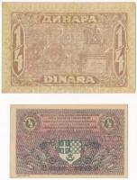 Szerb-Horvát-Szlovén Királyság 1919. 1/2D + 1921. 25p / 1/4D T:II,III szép papír 
Kingdom of the Se...