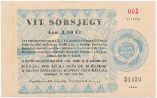 Budapest 1959. VIT sorsjegy 3,5Ft T:I-