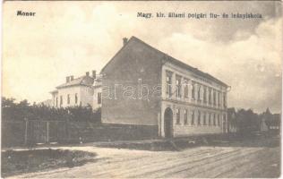 1919 Monor, Magy. kir. állami polgári fiú és leányiskola (Rb)
