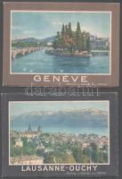 cca 1910-1920 Genéve + Lausanne - Ouchy fekete-fehér képes nyomtatvány