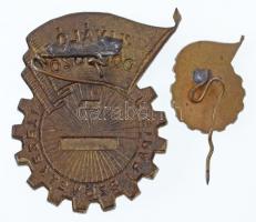 ~1950-1960. "Kisipari Szövetkezetek Kiváló Dolgozója" zománcozott fém jelvény miniatűrrel,...