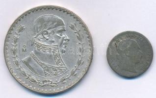 Vegyes: Mexikó 1959. 1P Ag "Függetlenség" + Ausztria 1872. 10kr Ag "Ferenc József" T:2-,3 Mixed: Mexico 1962. 1 Peso Ag "Independence" + Ausztria 1872. 10 Kreuzer Ag "Franz Joseph" C:VF,F Krause KM#459, KM#2206