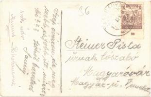 ~1920 Tatabánya, Magyar Általános Kőszénbánya Rt. telepe, római katolikus templom télen. photo