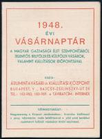 1948 Vásárnaptár a magyar gazdasági élet szempontjából jelentős belföldi és külföldi vásárok, kiállítások időpontjával