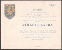 1924 Meghívó a Magyar Athletikai Club által rendezett Athleta-bálra