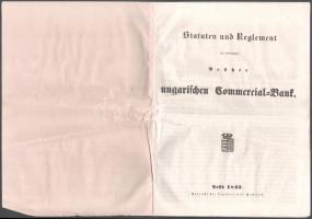 1842 Pest, Statuten und Reglement der privilegirten Pesther ungarischen Commercial-Bank, 21p