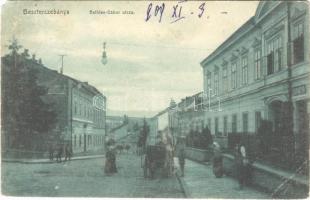 1909 Besztercebánya, Banská Bystrica; Bethlen Gábor utca, Adria szálló, sóraktár / street, hotel, salt depot shop (Rb)