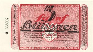 Német Birodalom/Weimari Köztársaság/Duisburg 1923.9.25. 5000.000.000.000M (5 Billió) T:I-