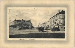 1911 Temesvár, Timisoara; Küttl tér, villamos, lovaskocsi. Ideal W. L. Bp. No. 6654. / square, tram, horse-drawn carriage (EK)