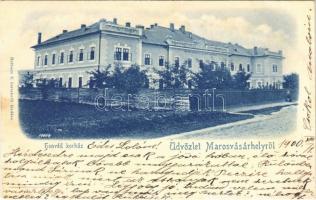 1900 Marosvásárhely, Targu Mures; Honvéd kórház. Holbach E. kiadása / K.u.K. military hospital (Rb)