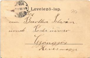 1901 Marosvásárhely, Targu Mures; Fő tér, Kossuth szobor, Bodor kút, Takarékpénztár, Bucher Lajos, K...