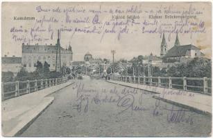 1926 Komárom, Komárno; Kishíd feljáró / Kleiner Brückenaufgang / bridge, street view (ázott / wet damage)