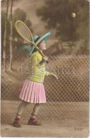 Girl with tennis racket. Lutetia 152.