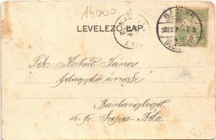 1902 Pilis, Izraelita templom, zsinagóga, Schwartz Sámuel üzlete és saját kiadása (kopott sarkak / w...