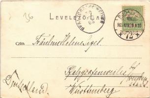 1905 Budapest VIII. Kerepesi út (Rákóczi út), háttérben a Keleti pályaudvar, vasútállomás, villamos,...